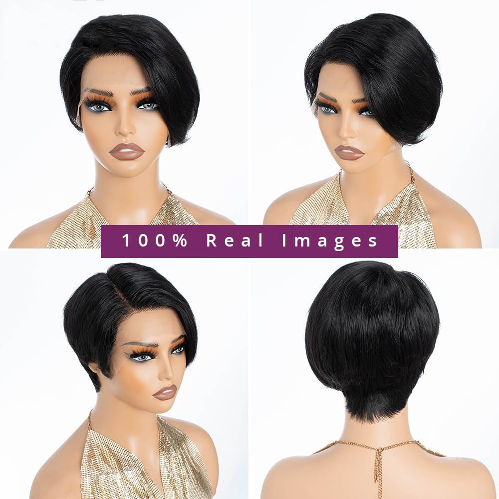 Human Hair Lace Bob Non-toxic Wig-pre-drawn, 13X4X1 Lace, Short Straight, T-part Lace Front Short Wig, Suitable For The Whole Scene.