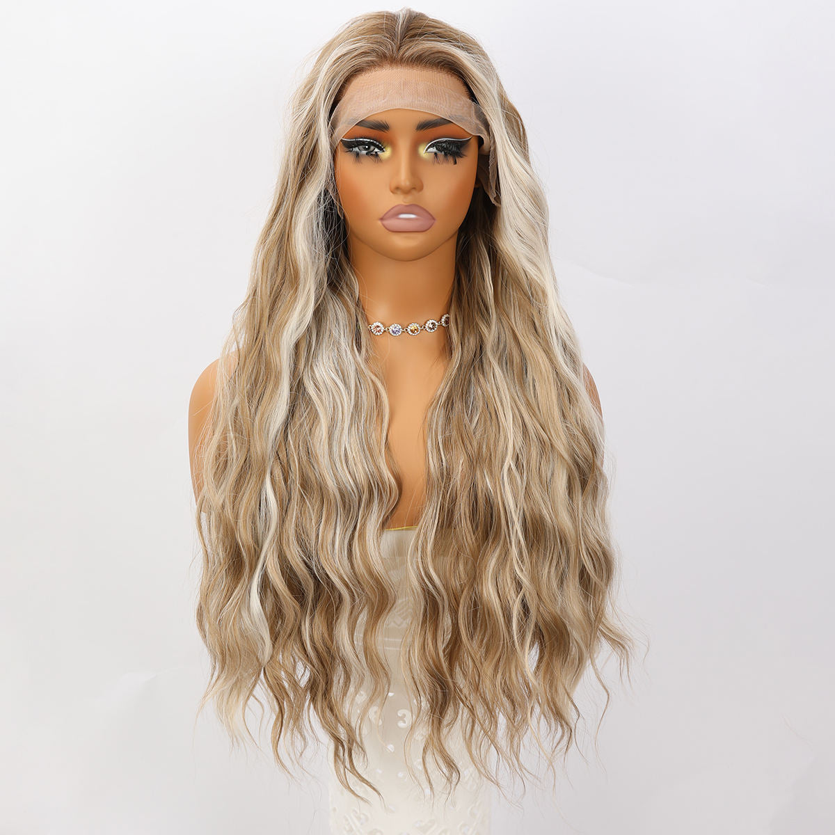 Brown Blonde Mixed High-gloss Lace Front T Part SM9208 Series Please Call Me For Actual Inventory