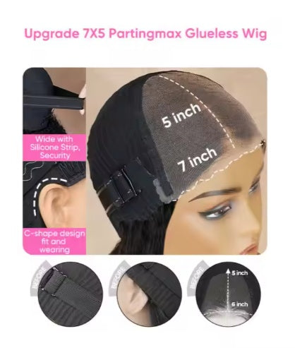 Wholesale Pre Cut  Lace Wavy Layer Cut Glueless Wig With Curtain Bangs Human Hair Wig For Black Women