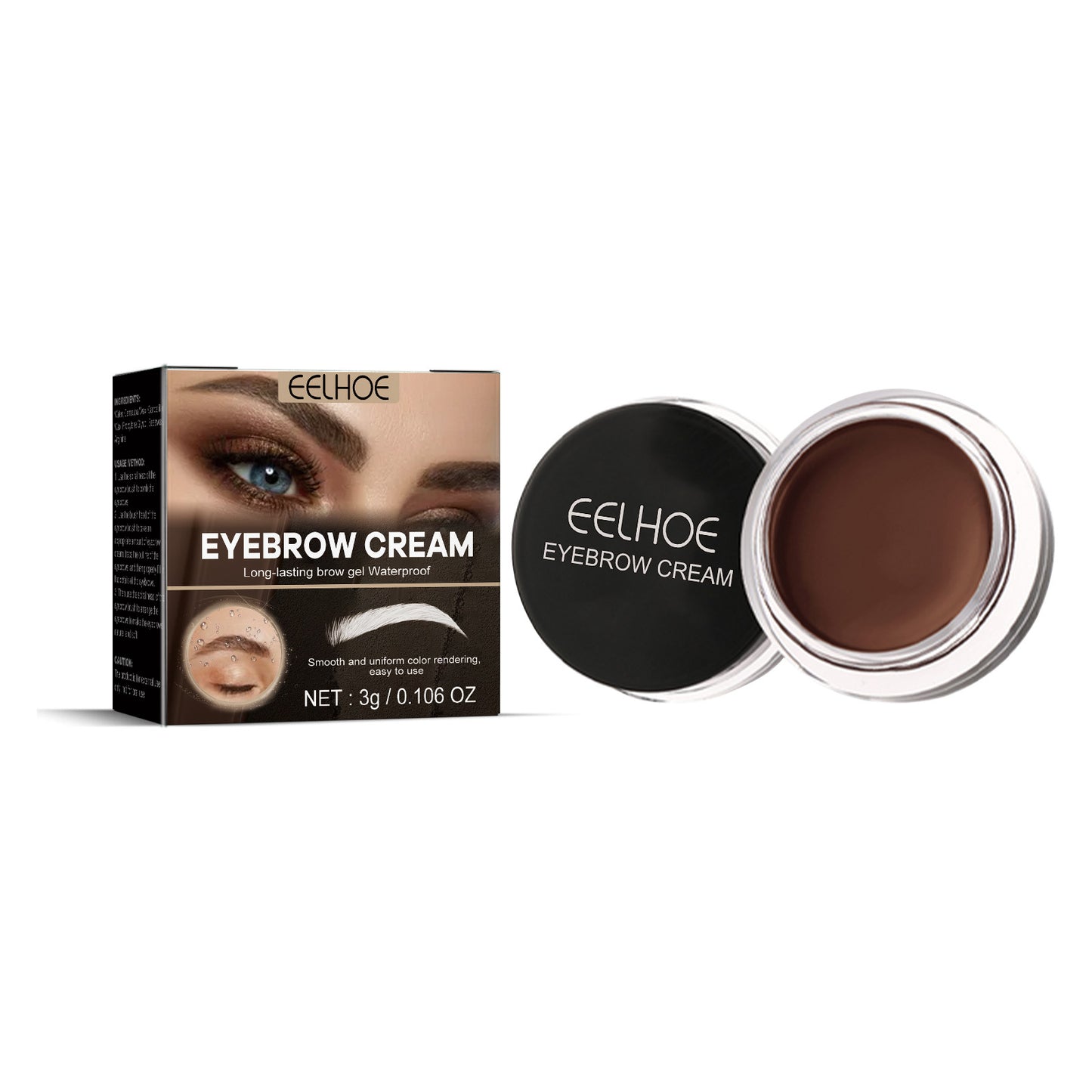 EELHOE Eyebrow Tint Light Brown Smooth, Color-resistant, Waterproof, Non-smudge, Creating A Three-dimensional, Long-lasting, Natural, Wild Brow Balm