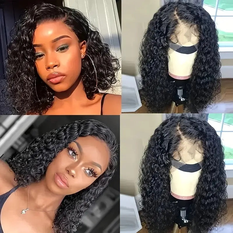 13x4x1 Lace Closed Synthetic Non-toxic Wig Short Bob Jerry Curly Hair Wig 14 Inch Non-adhesive Lace, 14 Inch Suitable For The Whole Scene