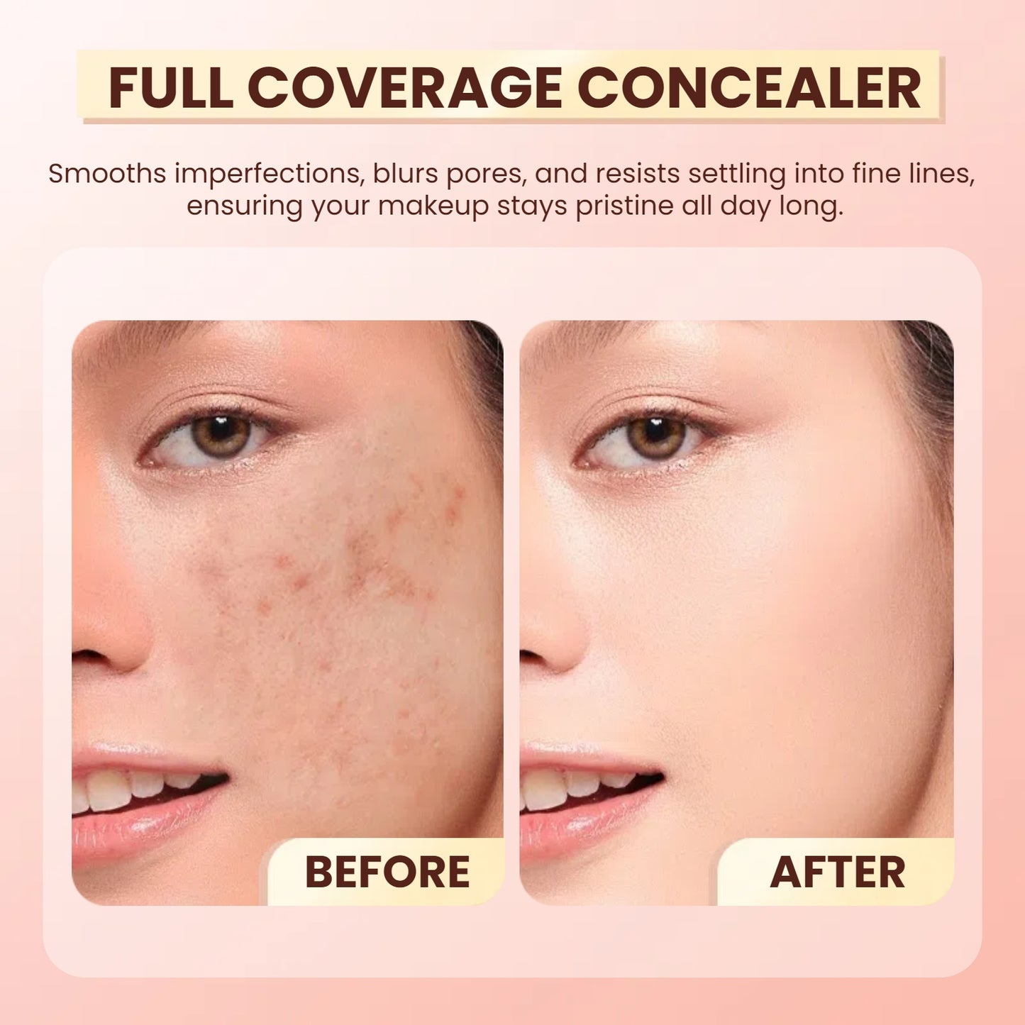 4-in-1 Natural Liquid Foundation, Medium Spectrum, SPF 50 Foundation Sunscreen - Full Coverage Liquid Foundation Waterproof Concealer