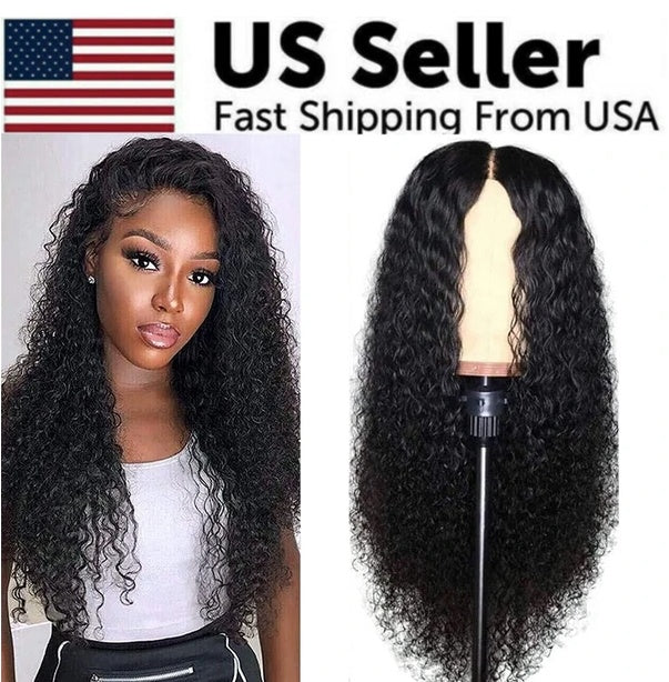AA Hair Front Wig Womens Brazilian Human Long Curly Lace Wavy Hair Wigs US 2023