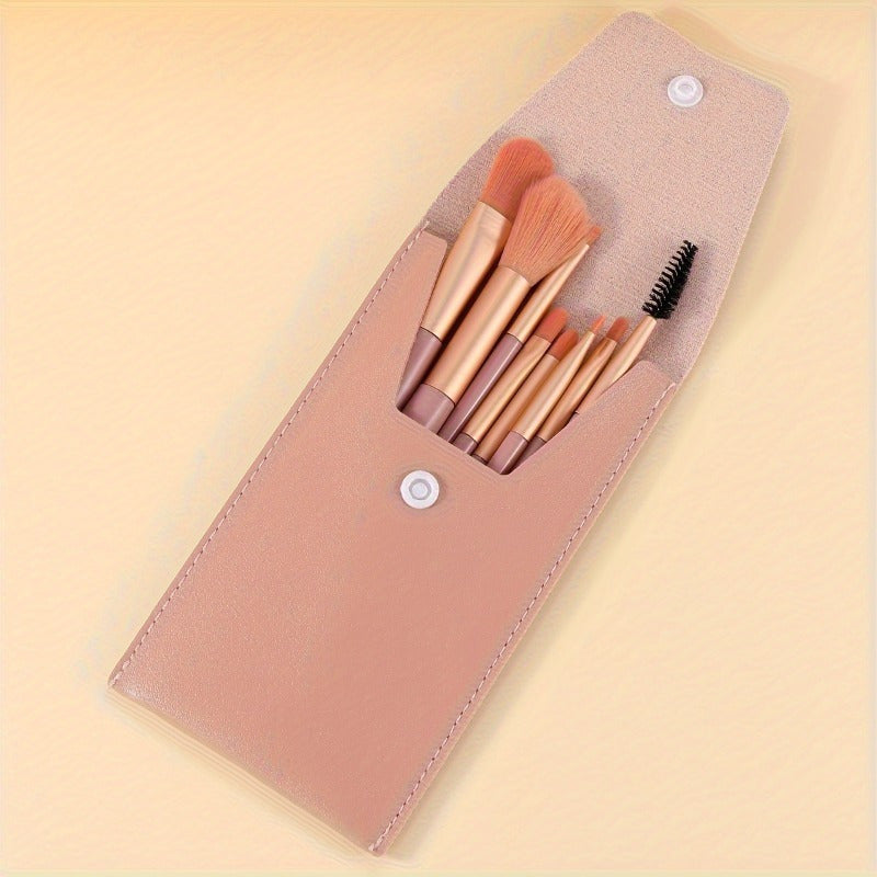 A Set Of 8 Portable Makeup Brushes, Suitable For Concealer, Foundation, Soft Bristles, Eye Makeup Tools, Beginner Mini Set, Portable Beauty Tools
