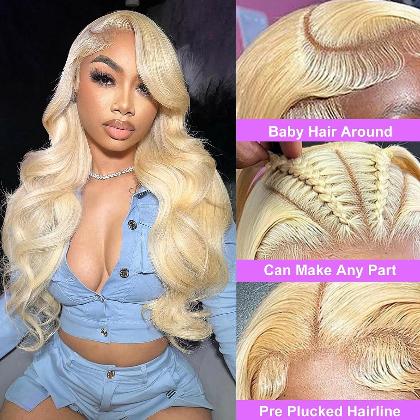 Former LACE Head Cap LACE FRONTAL WIG13x4 Straight 613 BLONDE Straight Hair