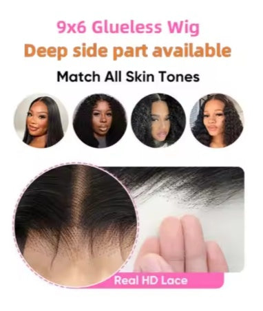 Wholesale Pre Cut  Lace Wavy Layer Cut Glueless Wig With Curtain Bangs Human Hair Wig For Black Women