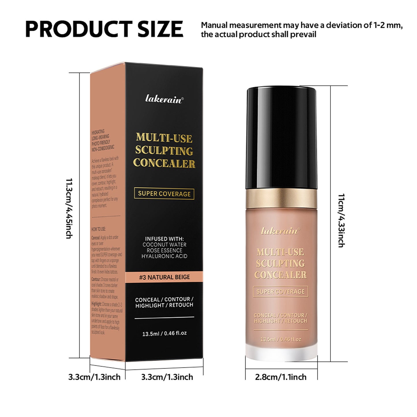 Moisturizing Concealer Honey Dark Circles Acne Spots Liquid Concealer