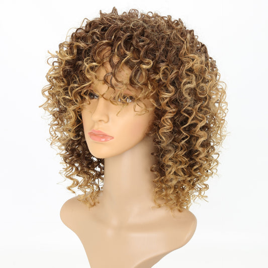 Wig Front Lace European And American Foreign Trade Long Curly Hair Headband